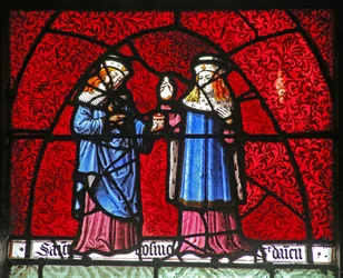Window depicting St Cosmos and St Damian