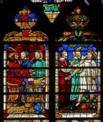 Scene from the Prodigal Son story: wine, women and song take their toll; he is ruined