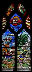 Window depicting Abraham and Isaac: The Angel Intervenes at the Sacrifice
