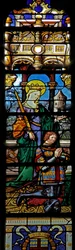 Window depicting St Barbara with a donor