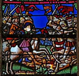 Window depicting St James appears at the Battle of Clavijo