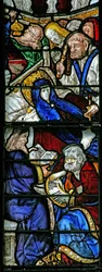 Window depicting the Death of the Virgin Mary