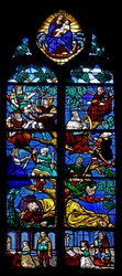 Window depicting the Tree of Jesse; Donors