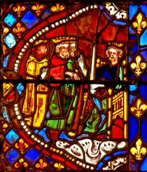 Window depicting the Magi with Herod