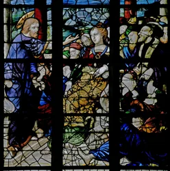 Window depicting Christ preaching