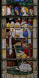 Window w7 depicting the Marriage at Cana