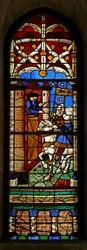 Window depicting St Augustine visits the Comte d