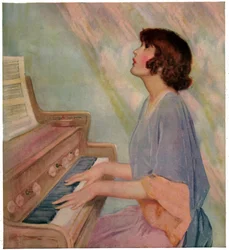 Woman Playing the Organ (engraving)