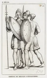 10th Century, Group of Infantry Soldiers (engraving)