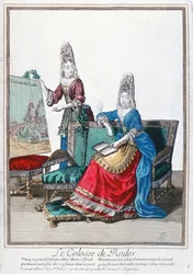 Lady showing a picture of the Colossus of Rhodes