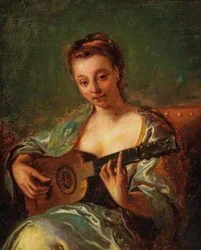 Lady Playing Guitar, 18th Century