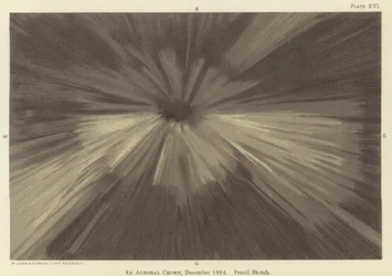 An auroral crown, December 1894, pencil sketch