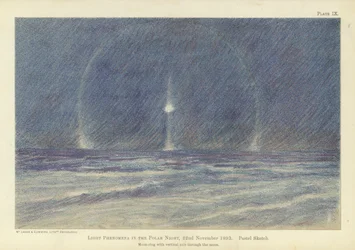 Light phenomena in the polar night, 22 November 1893, pastel sketch