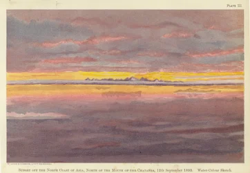 Sunset off the north coast of Asia, north of the mouth of the Chatanga