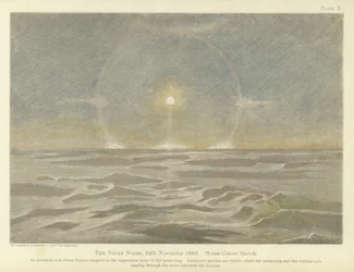 The polar night, 24 November 1893, water-colour sketch