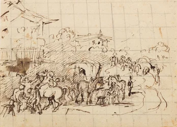 Horses in Front of a Blacksmith