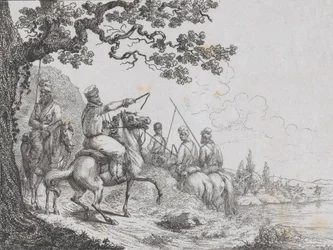 Cossacks Riding Along a Riverbank, 1814
