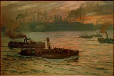 Evening. In the Port of Hamburg