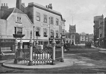 Coronation Stone and Market-Place, Kingston upon Thames, c1896
