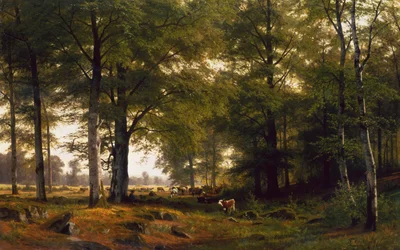 A Wooded Landscape with a Cowherd