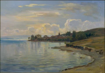Landscape of Lake Geneva on the Shore of Savoy