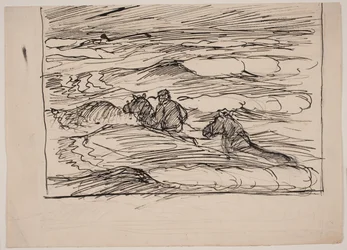 Søren Kanne Riding a Horse Through the Waves