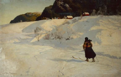 Winter Scene with a Skier