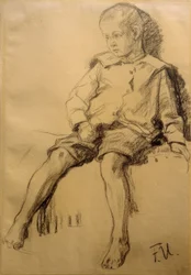 Seated Boy with Bare Legs