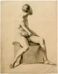 Seated male nude