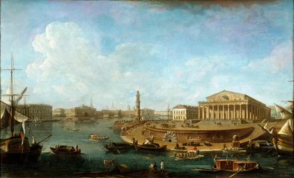 Stock Exchange and Admiralty as seen from the Peter and Paul Fortress, St Petersburg, 1810