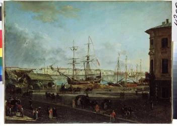 View of the English Embankment from Vasilievsky Island