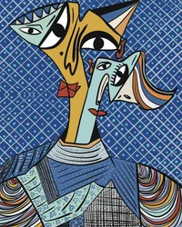 Abstract Cubist Faces