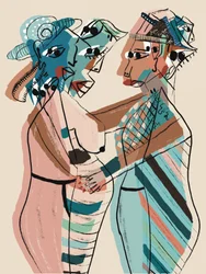 Abstract Women Embrace