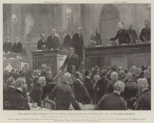 The Death of Queen Victoria, Count von Bulow, Imperial Chancellor announcing the News in the German Reichstag