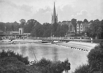 Bridge and Weir at Great Marlow, c1896