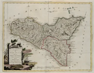 Island of Sicily, divided into its valleys
