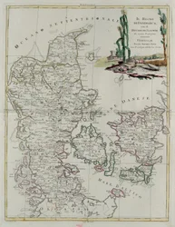 Kingdom of Denmark with the Duchy of Slesvik, Engraving by G. Zuliani from Tome III of the "Newest Atlas"