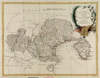 Land Area of the State of the Veneto, Divided into Its Provinces, Engraving by G. Zuliani from the Newest Atlas