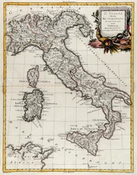 Political Map of Italy, Engraving by G. Zuliani