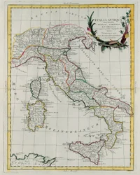Political Map of Italy, Engraving by G. Zuliani from Volume IV of the "Newest Atlas"