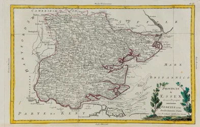 Province of Essex, Engraving by G. Zuliani from the Newest Atlas