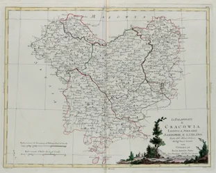The Palatinates of Krakov, Lekzyca, Sieradz, Sandomir and Lublin, Engraving by G. Zuliani from Tome III of the "Newest Atlas"