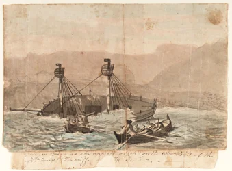 The Expedition Brigg as She Appeared Wrecked on the Western Point of the Island of Sta Cruiz Teneriffe December 1774