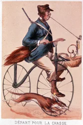 Departure for Hunting (Lithography by Darlinghe after Gosthiaux)