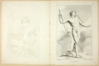 Figure (recto and verso), from Second Book of Academy Figures Engraved in Part by the Professors of the Royal Academy