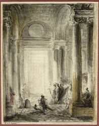 The Entrance of the Academy of Architecture at the Louvre