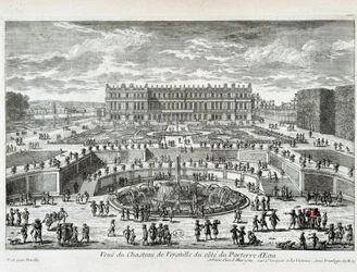 View of the Chateau de Versailles from the side of the waterbed - by Perelle, late 17th century