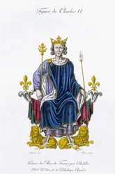 Figure of Charles VI, Engraved by Amedee Peree, from 