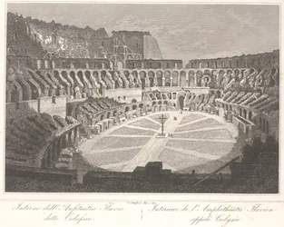 Inside the Flavian Amphitheater called Colosseum