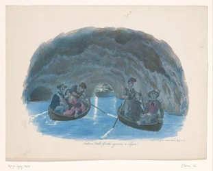 Figures on Rowboats in the Blue Grotto in Capri